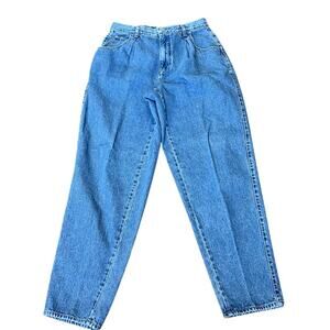 VTG 80s Calvin Klein Sport Pleated Front Mom Denim Jeans Womens 14 Tapered USA